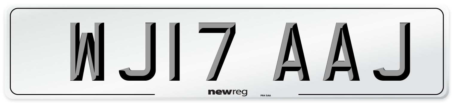 WJ17 AAJ Number Plate from New Reg